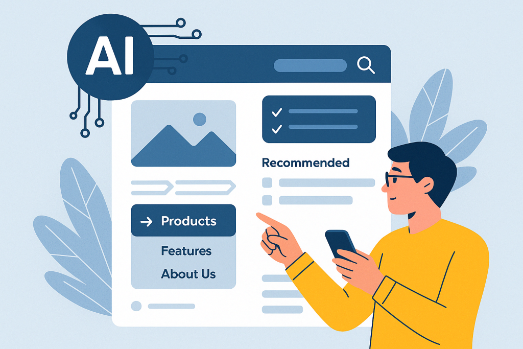 Illustration showing integration of SEO and AI systems