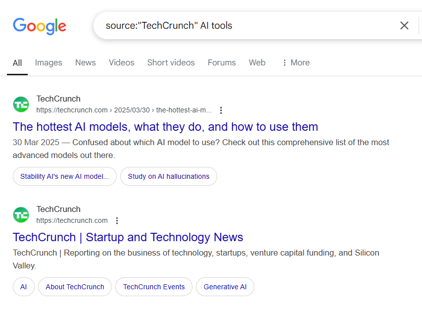 A laptop screen displaying advanced Google search strings for finding guest blogging opportunities